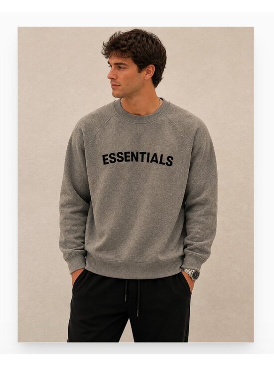 Essentials Other - Essentials Fear Of God Sweatshirt Mens Large Gray Crewneck Fleece Logo Pullover